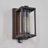 Portalis Wandlamp voor buiten Bruin, houtlook, Zwart, 1-licht, Bewegingsmelder