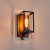 Portalis Wandlamp voor buiten Bruin, houtlook, Zwart, 1-licht, Bewegingsmelder