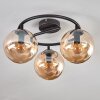 Gastor Plafondlamp, Kogellampje Amber, 3-lichts