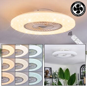 Benesal Plafondlamp, Plafondventilator met verlichting Wit, 1-licht, Afstandsbediening