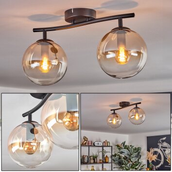 Gastor Plafondlamp, Kogellampje Amber, Duidelijk, 2-lichts