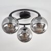 Gastor Plafondlamp, Kogellampje 37 cm Rookkleurig, 3-lichts