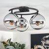 Gastor Plafondlamp, Kogellampje 37 cm Chroom, Duidelijk, Rookkleurig, 3-lichts