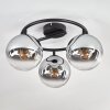 Gastor Plafondlamp, Kogellampje 37 cm Chroom, Duidelijk, Rookkleurig, 3-lichts