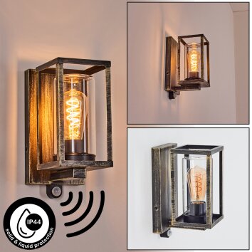 Portalis Wandlamp voor buiten Goud, Zwart, 1-licht