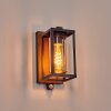 Portalis Wandlamp voor buiten Bruin, houtlook, Zwart, 1-licht, Bewegingsmelder