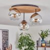 Koyoto Plafondlamp, Kogellampje 40 cm Bruin, houtlook, Zwart, 3-lichts