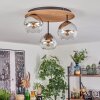 Koyoto Plafondlamp, Kogellampje 40 cm Bruin, houtlook, Zwart, 3-lichts