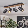 Guardais Plafondlamp Bruin, houtlook, Zwart, 4-lichts