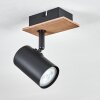 Guardais Plafondlamp, Plafondspot Bruin, houtlook, Zwart, 1-licht