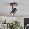 Guardais Plafondlamp, Plafondspot Bruin, houtlook, Zwart, 1-licht