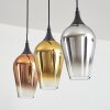 Ladrongueira Hanglamp Chroom, Goud, Duidelijk, Koperkleurig, Rookkleurig, 3-lichts