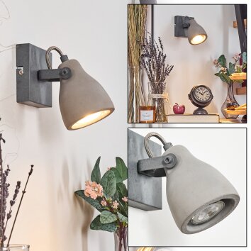 Lomma Wandlamp, Muurspot Staal geborsteld, 1-licht