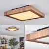 Salmi Plafondlamp, Paneel LED houtlook, Zwart, 1-licht