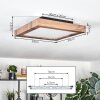 Salmi Plafondlamp, Paneel LED houtlook, Zwart, 1-licht