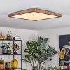 Salmi Plafondlamp, Paneel LED houtlook, Zwart, 1-licht