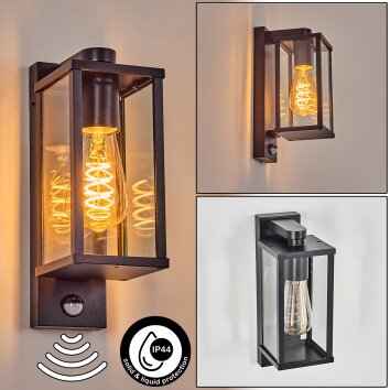 Tourega Wandlamp voor buiten Zwart, 1-licht, Bewegingsmelder