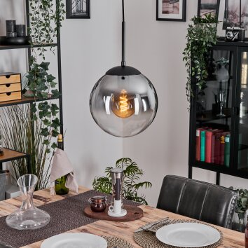 Gastor Hanglamp, Kogellampje 25 cm Duidelijk, Rookkleurig, 1-licht