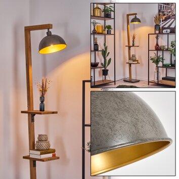 Baval Staande lamp Natuurlijke kleuren, Antiek nikkel, 1-licht