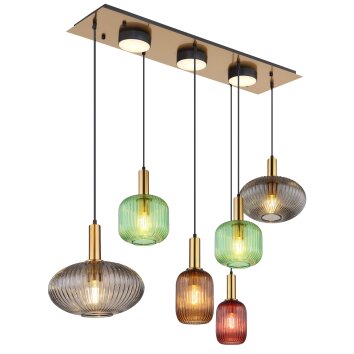 Globo NORMY Hanglamp Messing, 6-lichts