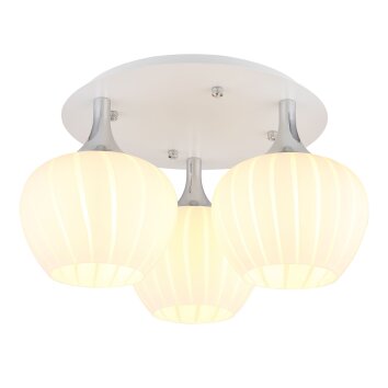 Globo Maxy Plafondlamp Chroom, Wit, 3-lichts