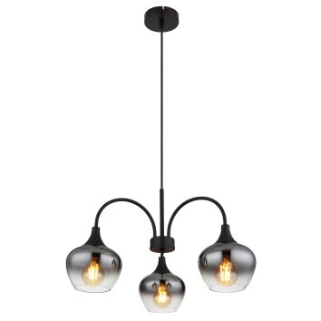 Globo Maxy Hanglamp Zwart, 3-lichts