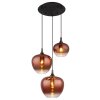 Globo Maxy Hanglamp Chroom, Zwart, 3-lichts