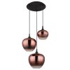 Globo Maxy Hanglamp Chroom, Zwart, 3-lichts