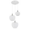 Globo Maxy Hanglamp Chroom, Wit, 3-lichts