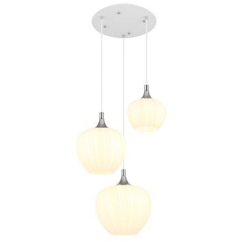 Globo Maxy Hanglamp Chroom, Wit, 3-lichts