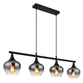 Globo Maxy Hanglamp Zwart, 4-lichts