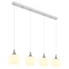 Globo Maxy Hanglamp Chroom, Wit, 4-lichts