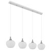 Globo Maxy Hanglamp Chroom, Wit, 4-lichts