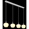 Globo Maxy Hanglamp Chroom, Wit, 4-lichts