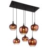 Globo Maxy Hanglamp Chroom, Zwart, 6-lichts