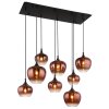 Globo Maxy Hanglamp Chroom, Zwart, 8-lichts