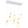 Globo Maxy Hanglamp Chroom, Wit, 8-lichts