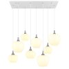 Globo Maxy Hanglamp Chroom, Wit, 8-lichts