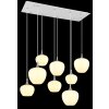 Globo Maxy Hanglamp Chroom, Wit, 8-lichts