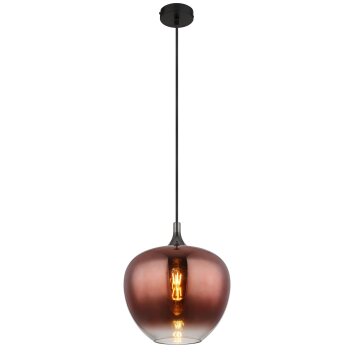 Globo Maxy Hanglamp Chroom, Zwart, 1-licht