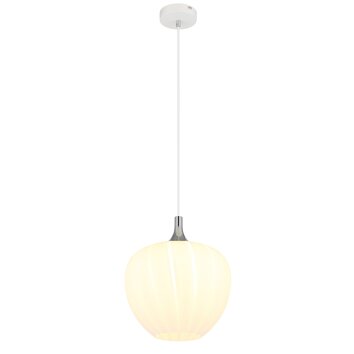 Globo Maxy Hanglamp Chroom, Wit, 1-licht