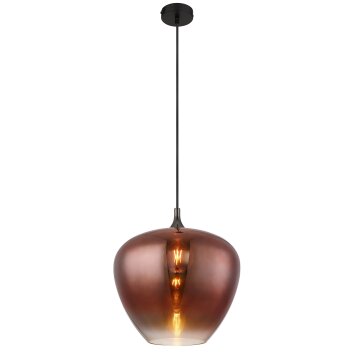 Globo Maxy Hanglamp Chroom, Zwart, 1-licht