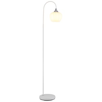 Globo Maxy Staande lamp Chroom, Wit, 1-licht