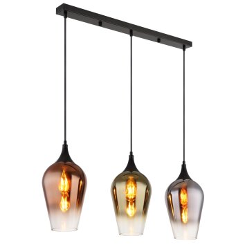 Globo Lavus Hanglamp Zwart, 3-lichts