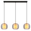 Globo Lampigna Hanglamp Messing, Zwart, 3-lichts