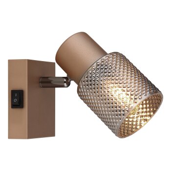 Globo Satella Plafondlamp, Plafondspot, Wandlamp, Muurspot Bruin, Chroom, Zwart, 1-licht