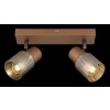 Globo Satella Plafondlamp, Plafondspot, Wandlamp, Muurspot Bruin, Chroom, Zwart, 2-lichts