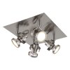 Globo Verpax Plafondlamp, Plafondspot, Wandlamp, Muurspot Nikkel mat, 4-lichts