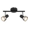 Globo Mason Plafondlamp, Plafondspot, Wandlamp, Muurspot Chroom, Zwart, 2-lichts