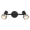 Globo Mason Plafondlamp, Plafondspot, Wandlamp, Muurspot Chroom, Zwart, 2-lichts